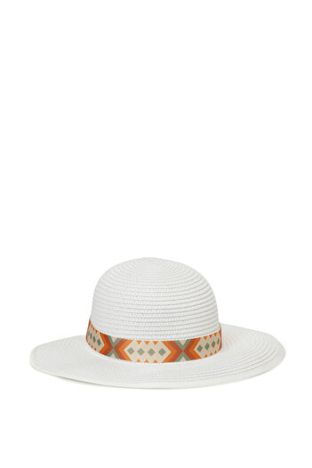 Butigo ETNIC STRAW HAT-W 4FX White Straw Women's Hat