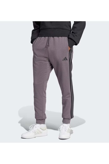 adidas Ανδρικό παντελόνι Jogger από ύφασμα γαλλικής πετσέτας M 3S FT TC PT Basic 3-Stripes ΓΚΡΙ
