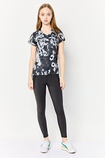 adidas Women Slim Fit Short Sleeve Camouflage Training T-Shirts, Multicolor