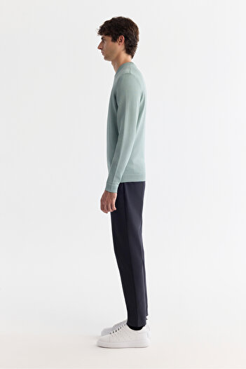 Avva Ανδρικό πλεκτό πουλόβερ Nile Green High Crew Neck Rayon Knit A42y5001