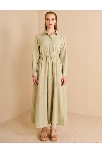 Kayra Green Kufr Maxi Dress Shirt