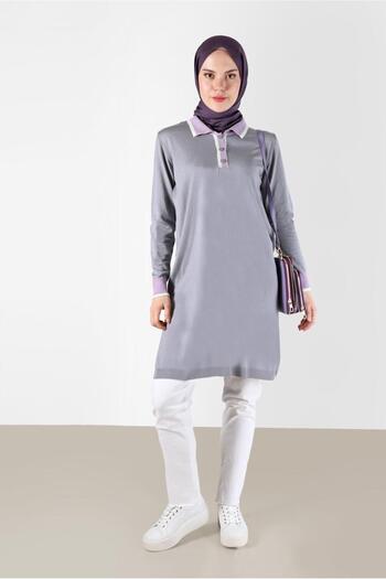Alvina POLO COLLAR RIBBANED KNITWEAR TUNIC 42108