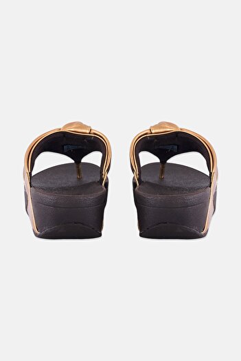 Fitflop Women Lulu Padded-knot Metallic-leather Toe-post Sandal, Bronze