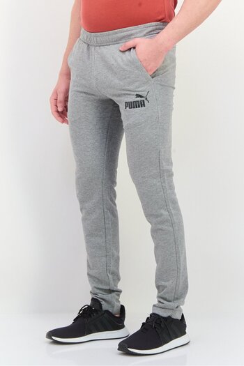 Puma Men Slim Fit Brand Logo Training Track Pant, Grey