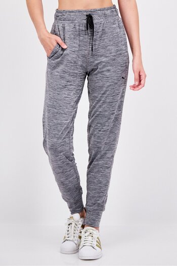 Puma Women Regular Fit Heather Training Track Pants, Grey