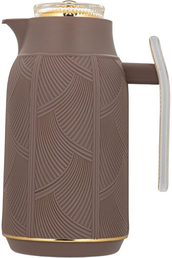 ALSAIF Deva Coffee And Tea Vaccum Flask In Brown/gold / Leak-proof And Keeps Drinks Hot 1 Liter