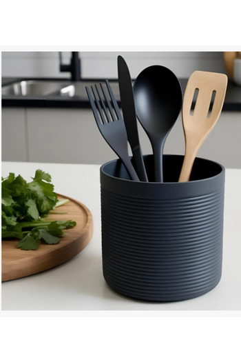 3DAKSESUAR Kitchen Utensil Holder Pot with Ribbed Design