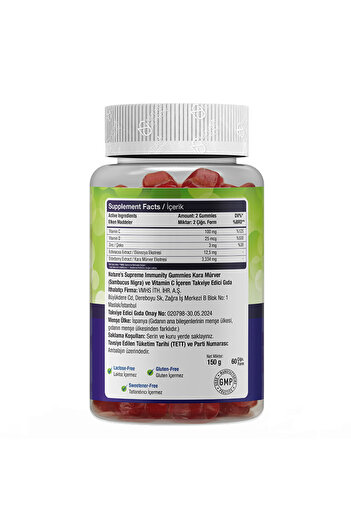 Nature's Supreme Immunity Gummies 60 Chewable Forms