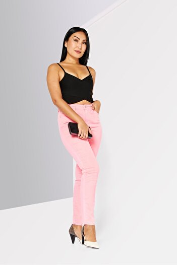 Armani Exchange Women Skinny Fit Plain Pants, Hibiscus