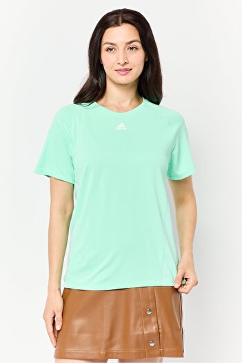 adidas Women Sportswear Fit Short Sleeve Training Top, Mint Green