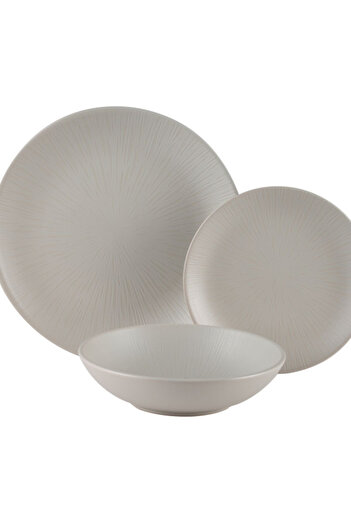Bien Servi 18-Piece Contemporary Design Stoneware Dinner Set