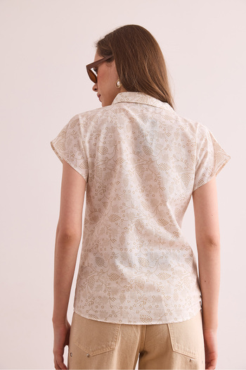 Olalook Dámská šála Béžová Flared Linen Content Netopýří košile GML- 19001317