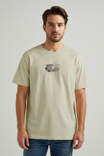 Trendyol Collection Βαμβακερό μπλουζάκι με στάμπα MinT - TMNSS23TS00261