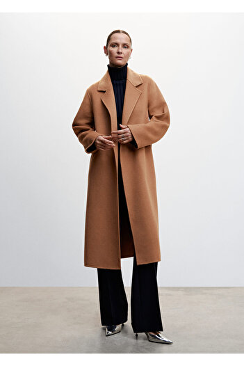 MANGO Woman Γυναικείο παλτό Dark Camel 47940057