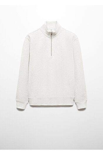 MANGO Woman Men's Light Gray Sweatshirt 67014462