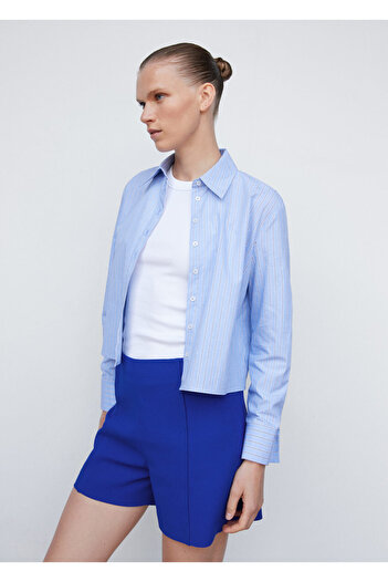 MANGO Woman High-waisted straight-cut shorts