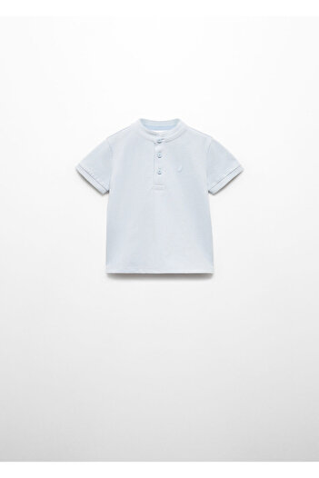 MANGO Woman Erkek Bebek Gök mavisi Polo Yaka T-shirt 67025140