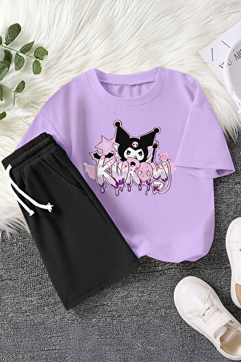 MYADA Premium Graffiti Written Baby Kuromi Colorful 2-Piece Children's Set 23408