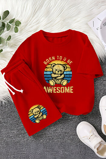MYADA Premium Awesome Teddy Bear Printed Children's Set 22541