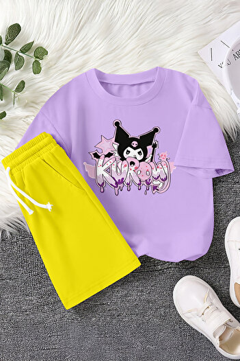 MYADA Premium Graffiti Written Baby Kuromi Colorful 2-Piece Children's Set 23408
