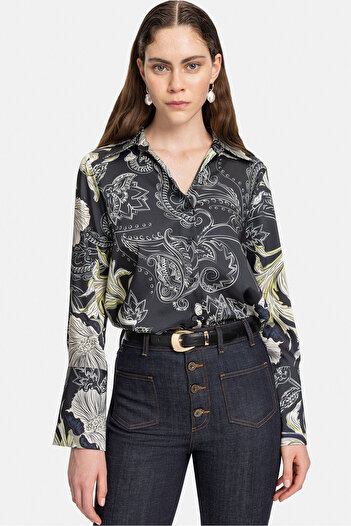 W Collection SİYAH DESENLİ GÖMLEK