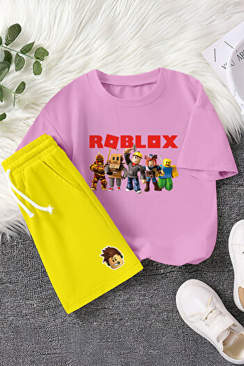 MYADA Premium Fun Roblox Printed Colorful 2-Piece Children's Set 23407