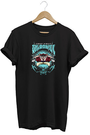 remonz One Piece White Beard Short Sleeve Cotton Crew Neck T-Shirt