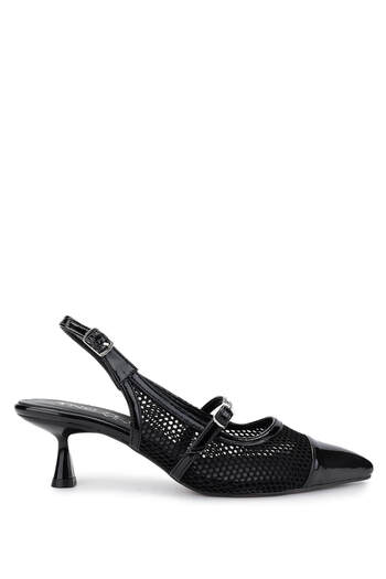 Tamer Tanca Women's Leather & Textile Black High Heels