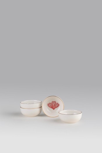 Kütahya Porselen Multi 8 cm Bowl Set Chirpy - 4 Piece Bone