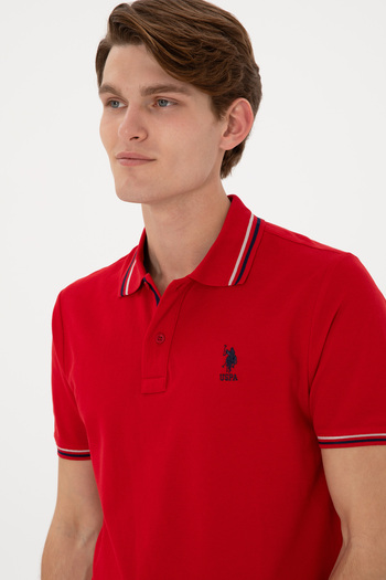 U.S. Polo Assn. Erkek Regular Fit Polo Yaka Kırmızı Basic Tişört 50306011-VR030
