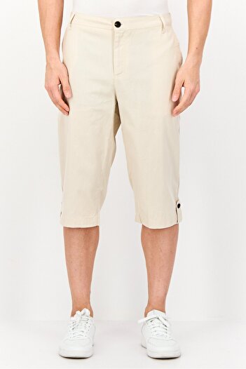 DeFacto Men Solid Chino Shorts, Beige