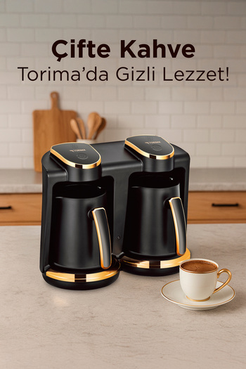 Torima 202 Double Turkish Voice Command Turkish Coffee Machine 250Ml+250Ml 8 Cup Capacity