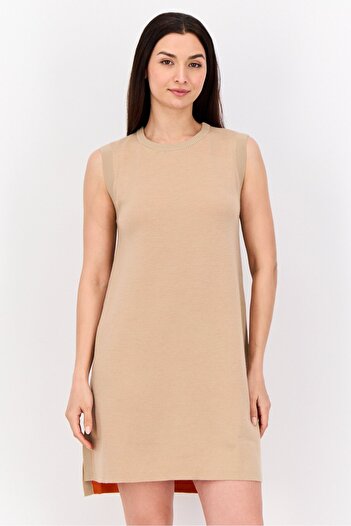Esprit Women Knitted Sweater Dress, Tan