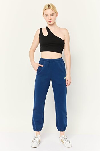 Esprit Women Regular Fit Embroidered Logo Sweatpants, Blue