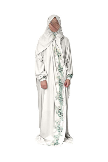 SDD Very luxurious embroidered prayer shawl (mard) with attached scarf, wide and comfortable