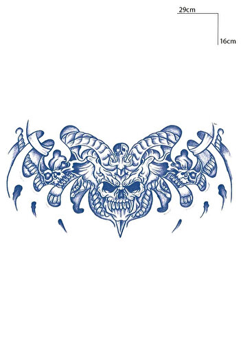 TAKIŞTIR Kurukafa Figürlü 12 Saat Sonra Kararan Geçici Dövme Tattoo