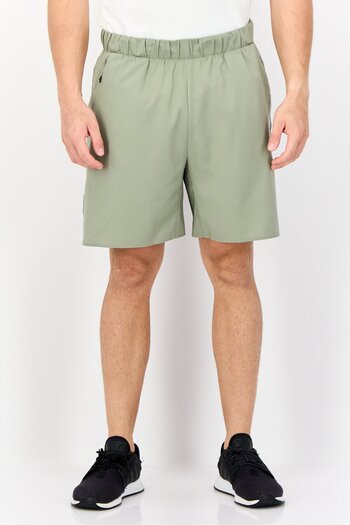 adidas Men Regular Fit Brand Logo Training Shorts, Khaki