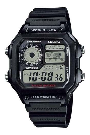 Casio Men's Resin Digital Watch AE-1200WH-1AVDF - 42 mm - Black