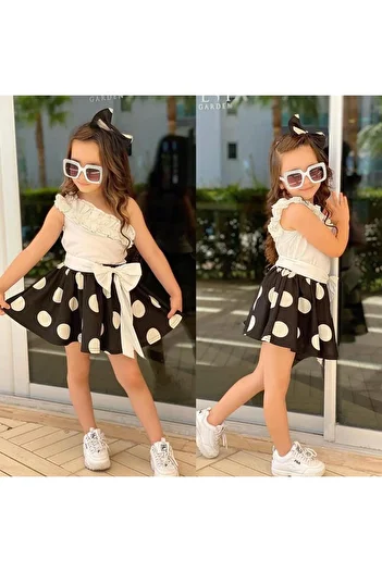 KOKOŞ BEBEK Polka Dot Detailed Dress Belt Combination |   Between 4/6 Years