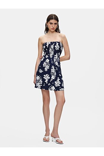 Ltb Μίνι φόρεμα με λουλούδια Navy Blue