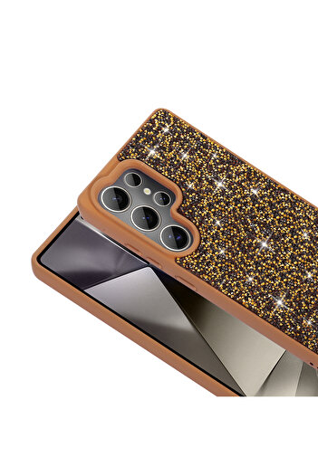 Rivor Samsung Galaxy S25 Ultra Uyumlu Kılıf Kamera Yükseltili Parlak Taşlı Tasarım Pırlanta Silikon Kapak