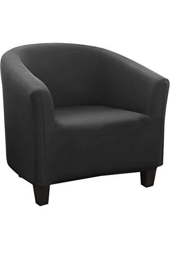 Choice Dark Grey Stretch Club Chair Slipcover Spandex Barrel Chair Covers Printed Tub Living Room Armchair