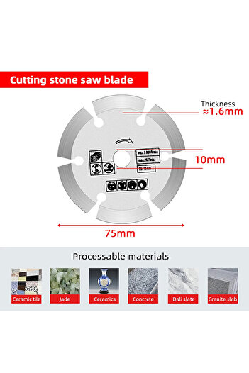 Choice 3 " Stone Cutting Disc Mini Saw Blade75mm Diamond Cutting Blad Ceramic Concrete Marble Cutting Fo...