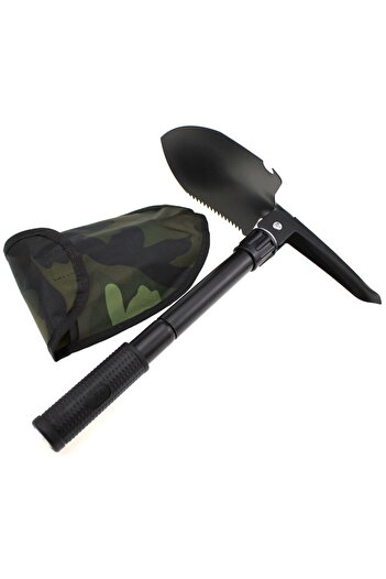 Choice Black 1pc Outdoor Small Foldable Camping Shovel, Multifunctional Hiking Entrenching Tool Portable Sh