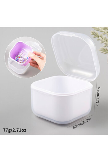Choice3 white Square Double-layer Filtering Nail Drill Bits Soaking Disinfection Box Nail Tools Storage Case