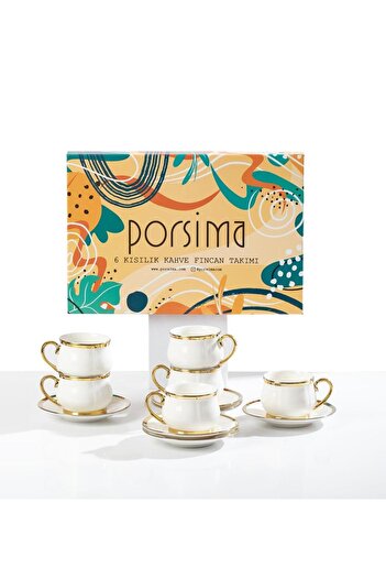 decovien 6 KİŞİLİK PORSİMA KAHVE FİNCAN TAKIMI