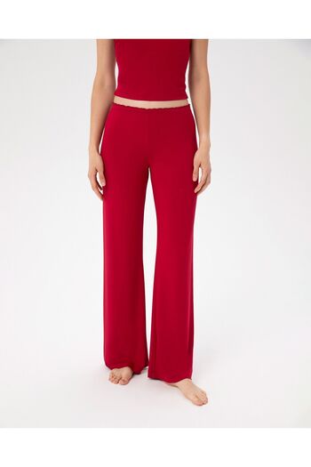 Ayma Active Red Women's Flare Pajamas - Long Ecovero ™ Viscous Pants