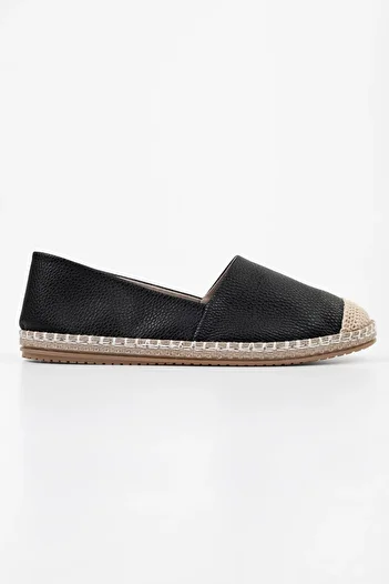 Shoeberry Women's Ziles Black Skin Espadrille