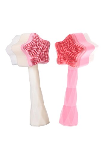 COOYA Manual Facial Cleansing Brush, Star Shaped Face Brush Facial Brush, 2 in 1 Skin Care Face Brush
