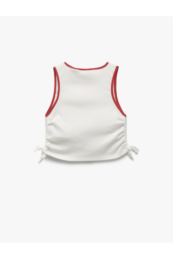 Koton Licensed Powerpuff Girls Printed Sleeveless Crop Undershirt with Drawstring Detail